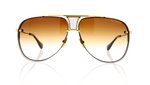 DITA Decade Two DRX 2082 Matt Black/18K Gold/Dark Brown B Sunglasses