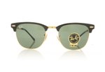 Ray-Ban CLUBMASTER METAL RB3716 Black On Gold 187 Sunglasses