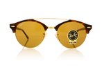 Ray-Ban Clubround Double Bridge RB4346 Shiny Red Havana/Brown Lenses 990/33 Sunglasses