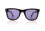 Tom Ford LEO TF0336 Shiny Black/Blue 01V Sunglasses