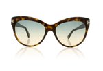 Tom Ford Lily TF430 Dark Havana / Gradient Green 52P Sunglasses