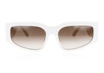 Linda Farrow Senna White and Brown C3 Sunglasses